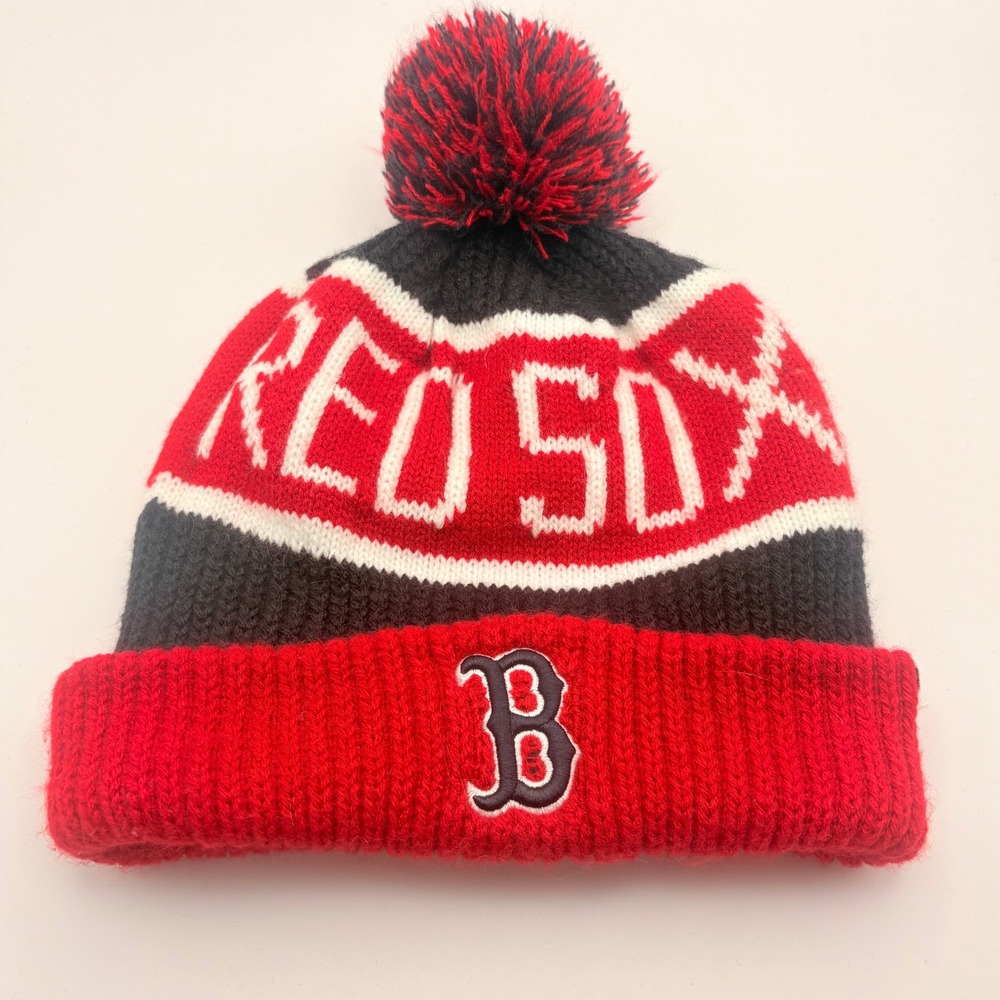 Boston Red Sox Cuffed Pom Pom Knit Beanie MLB '47 Brand One Size